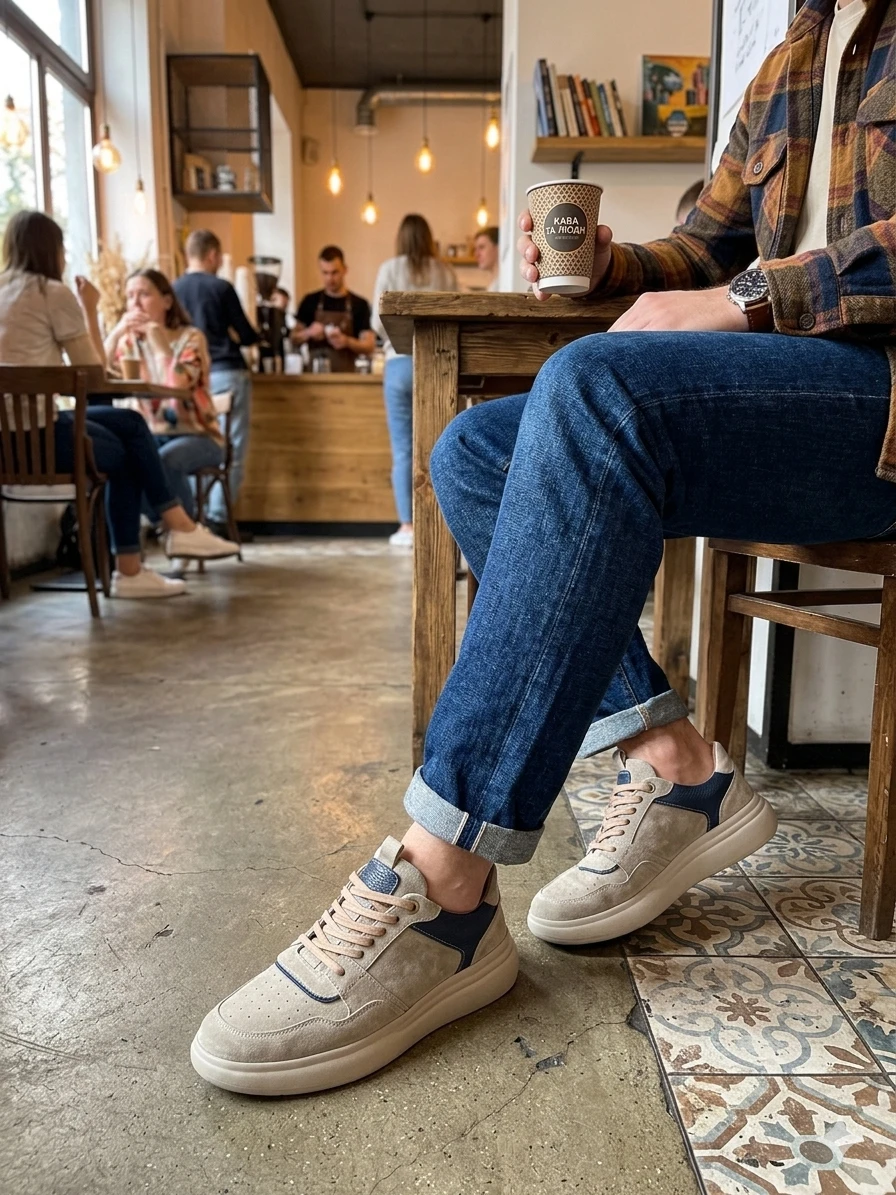 Кеди Beige & Navy, Кросівки, купити взуття
